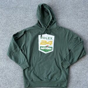 Rolex 24 Daytona Hoodie Mens Large Green Racing Sweatshirt Daytona Speedway